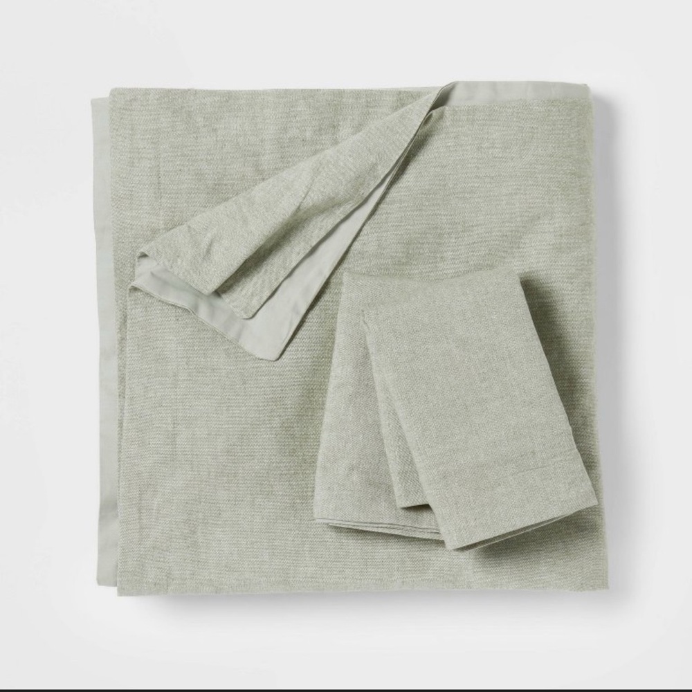 Threshold Cotton-Linen Chambray King Duvet Cover Set – Moss Green – NWOT - Picture 6 of 7